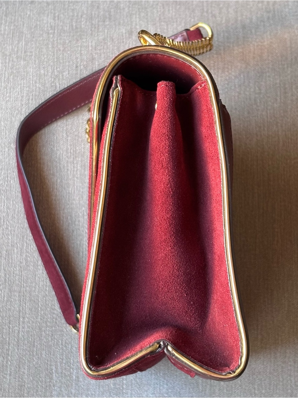 Final sale New Michael Kors Whitney quilted oxblood leather suede shoulder bag - Picture 2 of 16